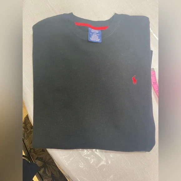 NWOT Polo Ralph Lauren Men's Black with Red Horse Long Sleeve Shirt Size: Large - Picture 2 of 12